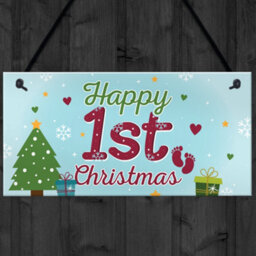 Red Ocean Baby Happy 1St First Christmas Xmas Hanging Sign Tree Decoration Bauble Newborn Child Gifts - thumbnail 4