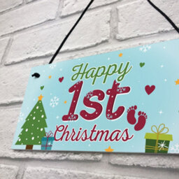 Red Ocean Baby Happy 1St First Christmas Xmas Hanging Sign Tree Decoration Bauble Newborn Child Gifts - thumbnail 7