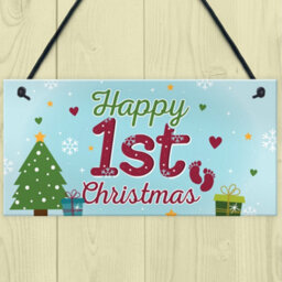 Red Ocean Baby Happy 1St First Christmas Xmas Hanging Sign Tree Decoration Bauble Newborn Child Gifts - thumbnail 2