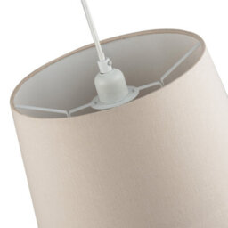Happy Homewares Contemporary Light Taupe Linen Fabric Drum Lampshade With Cotton Inner - thumbnail 4