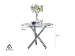 Furniturebox Uk Selina Round Dining Table And 2 Black Willow Chairs - thumbnail 6