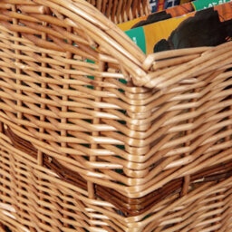 Dibor Vintage Style Wicker Double Magazine Rack Book Storage Basket - thumbnail 4