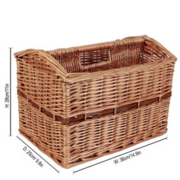 Dibor Vintage Style Wicker Double Magazine Rack Book Storage Basket - thumbnail 6