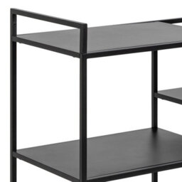 Wyld Haus Graz Matt Black Metal Serving Trolley With Wheels - thumbnail 6