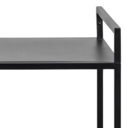 Wyld Haus Graz Matt Black Metal Serving Trolley With Wheels - thumbnail 8