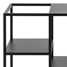 Wyld Haus Graz Matt Black Metal Serving Trolley With Wheels - thumbnail 7