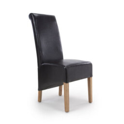 Karren Rol Bonded Leather Black Chair - thumbnail 3