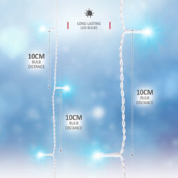 NETTA 240 Led Icicle Lights 7.5M Indoor/outdoor Christmas Lights With White Cable - Cool White - thumbnail 3