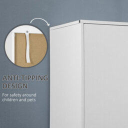 Homcom 2 Door Wardrobe White Wardrobe With Drawers And Hanging Rod For Bedroom - thumbnail 5