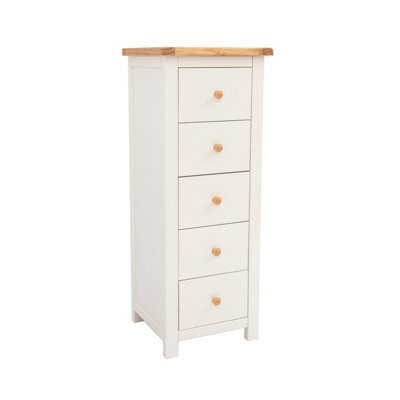 Cabinet Bits Maggiori 5 Drawer Narrow Chest Of Drawers Wood Knob - image 1