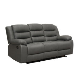 SquareBoxx Roma Recliner Leather Grey 3+2 Sofa Set, Armchair Inspired Home Theatre And Living Room Seating - thumbnail 5