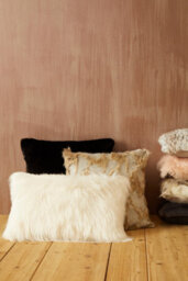 Orsina Bosie Lamina Cream Fur Cushion - thumbnail 5