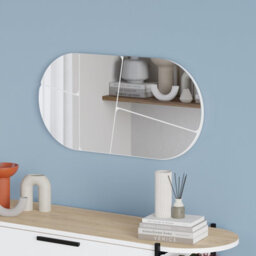 Decortie Otis White Modern Unframed Mirror Wall-Mounted Bathroom (H) 40Cm (W)80Cm - thumbnail 4