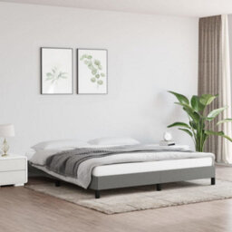 Berkfield Bed Frame Dark Grey 180X200 Cm 6Ft Super King Fabric - thumbnail 1