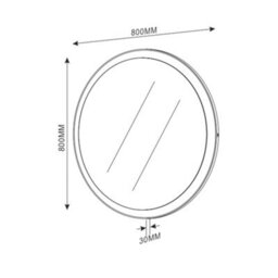 Plum&clay Zoe Circular Wallmounted Led Illuminated Bathroom Mirror (H)800mm (W)800mm - thumbnail 2