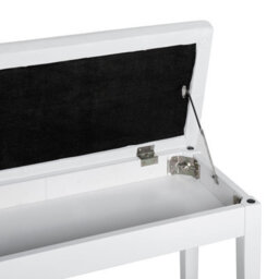 Homcom Classic Piano Bench Padded Seat Wooden Makeup Stool, White - thumbnail 8