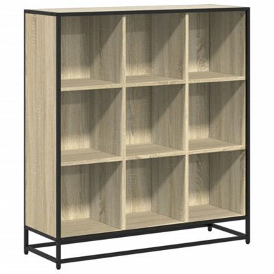 Berkfield Modern Bookcase Sonoma Oak 97.5X33X107.5 Cm Engineered Wood And Metal - image 1
