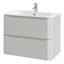 GoodHome Nevado Matt Grey Wall-Mounted Vanity Unit & Basin Set (W)800mm (H)600mm - thumbnail 1
