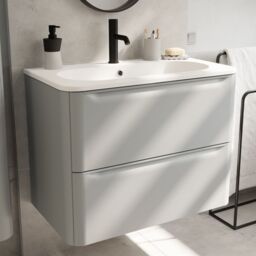 GoodHome Nevado Matt Grey Wall-Mounted Vanity Unit & Basin Set (W)800mm (H)600mm - thumbnail 8