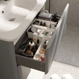 GoodHome Nevado Matt Grey Wall-Mounted Vanity Unit & Basin Set (W)800mm (H)600mm - thumbnail 9
