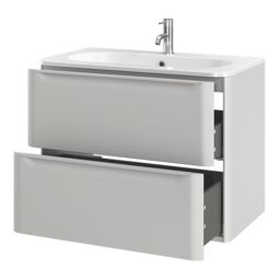 GoodHome Nevado Matt Grey Wall-Mounted Vanity Unit & Basin Set (W)800mm (H)600mm - thumbnail 2