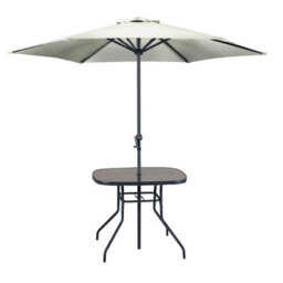 Primrose 4 Seater Garden Furniture Dining Set With Reversible Cushions And Crank Parasol In Grey - thumbnail 7