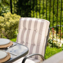 Primrose 4 Seater Garden Furniture Dining Set With Reversible Cushions And Crank Parasol In Grey - thumbnail 4