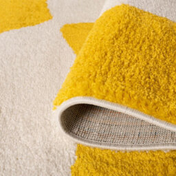 The Rugs Joli Yellow And White Chequered Rug Soft Dense Pile Easy To Clean And Pet Friendly For Living Rooms And Bedrooms - thumbnail 6