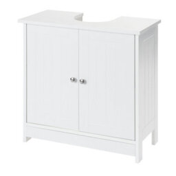 Home Treats White Under Sink Cabinet Freestanding Bathroom Storage Cupboard - thumbnail 6