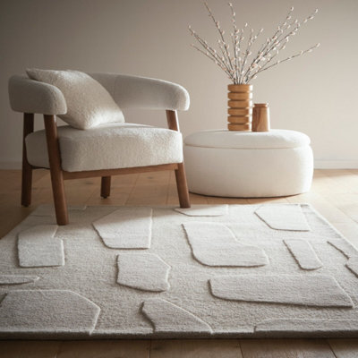 Origins Sculptured Stone Oatmeal Rug -160Cm X 230Cm - image 1