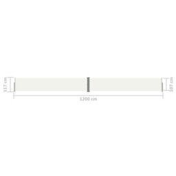 Berkfield Retractable Side Awning Cream 117X1200 Cm - thumbnail 8
