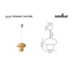 Nordlux Allie Rattan Pendant Light Hand Made Brown,mains - thumbnail 7