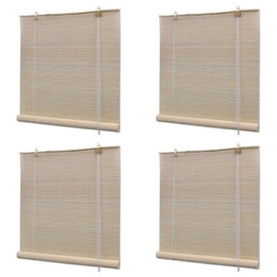 Berkfield Natural Bamboo Roller Blinds 4 Pcs 120X160 Cm - image 1