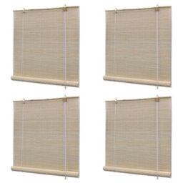 Berkfield Natural Bamboo Roller Blinds 4 Pcs 120X160 Cm - thumbnail 1
