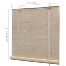 Berkfield Natural Bamboo Roller Blinds 4 Pcs 120X160 Cm - thumbnail 7