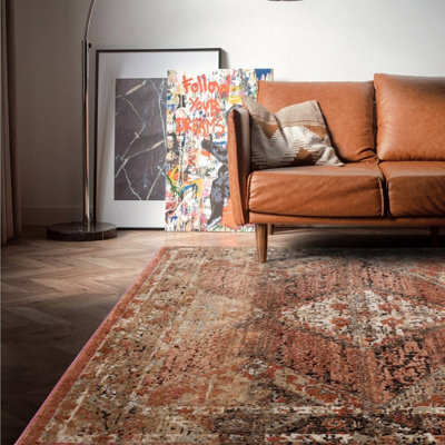 Persian Traditional Easy To Clean Bordered Geometric Bedroom Dining Room And Living Room Rug -195Cm X 290Cm - image 1