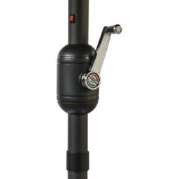 Rinse Bathrooms Grey Garden Parasol With Solar Powered Lights With Tilt And Crank Handle Outdoor Patio Umbrella Mechanism 2.5M - thumbnail 8