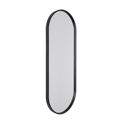 Homestylestore Black Wall Hung Oval Bathroom Mirror 1000 X 400mm - image 1