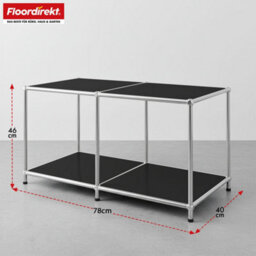 Floordirekt Concept Epure Mk 016 Metal Sideboard Storage Unit With Open Shelves Black - thumbnail 3