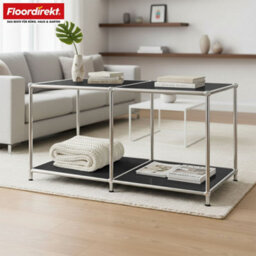 Floordirekt Concept Epure Mk 016 Metal Sideboard Storage Unit With Open Shelves Black - thumbnail 2