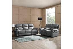 Home Detail Darius 2 Seater Recliner Sofa, Dark Grey Air Leather - thumbnail 3