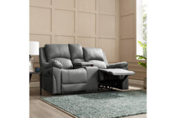 Home Detail Darius 2 Seater Recliner Sofa, Dark Grey Air Leather - thumbnail 2