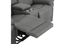Home Detail Darius 2 Seater Recliner Sofa, Dark Grey Air Leather - thumbnail 7