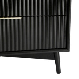 Monza Tall Chest Of 5 Drawers With Fluted Detailing Black - thumbnail 8