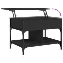 Berkfield Coffee Table Black 70X50X50 Cm Engineered Wood And Metal - thumbnail 8