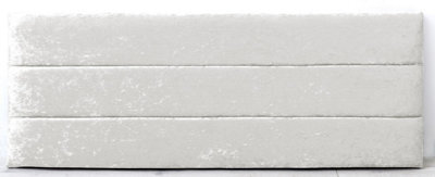 Comfy Deluxe 4Ft6 26Inch  White Crush Velvet Verona Headboard