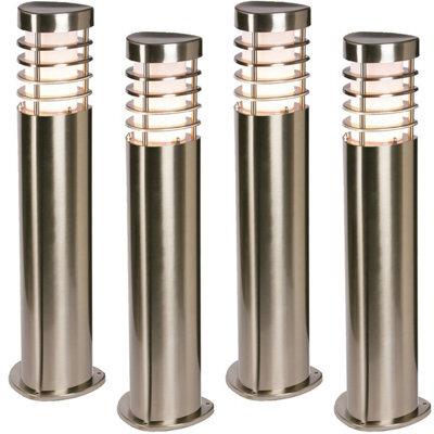 4 Pack Modern Outdoor Stainless Steel Post Light - 10.5W E27 Led - 500mm Height - image 1