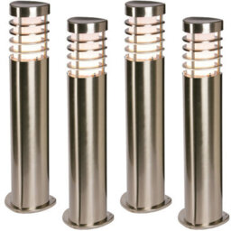 4 Pack Modern Outdoor Stainless Steel Post Light - 10.5W E27 Led - 500mm Height - thumbnail 1