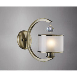 Luminosa Lighting Luminosa Lincoln Wall Lamp E27 Antique Brass/glass/crystal - thumbnail 2