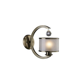 Luminosa Lighting Luminosa Lincoln Wall Lamp E27 Antique Brass/glass/crystal - thumbnail 1